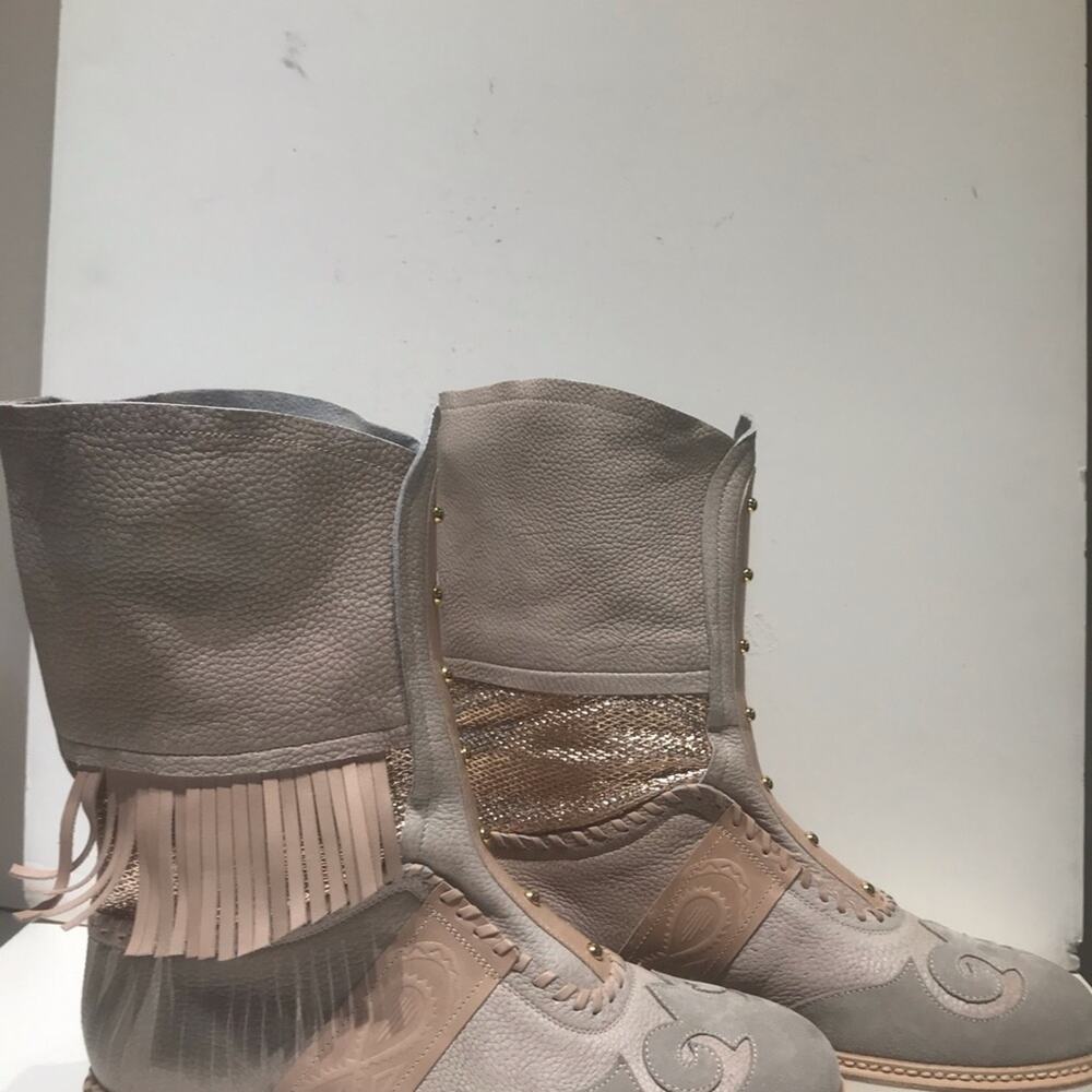 St Germain beige & taupe 1 inch sole soft leather - Picture 5 of 5